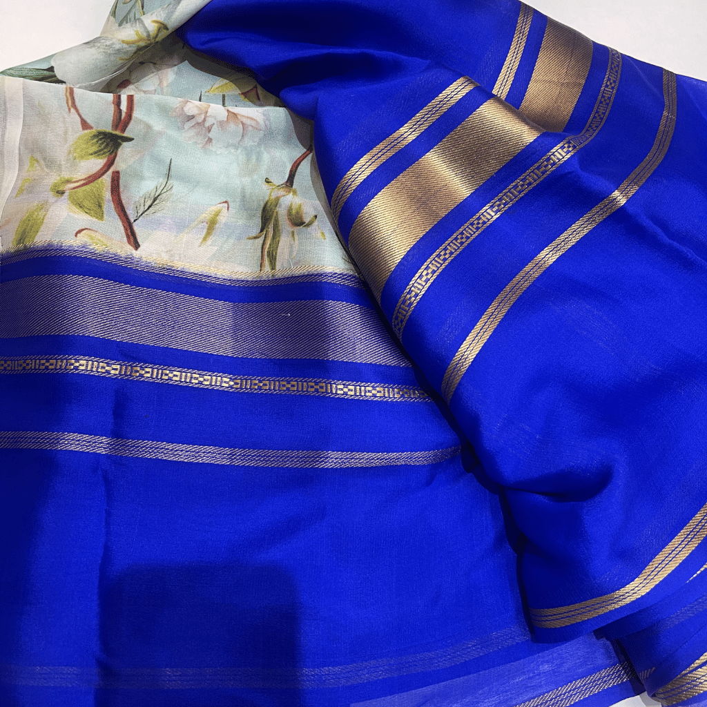 Mysore Silk Saree With Digital Floral Prints