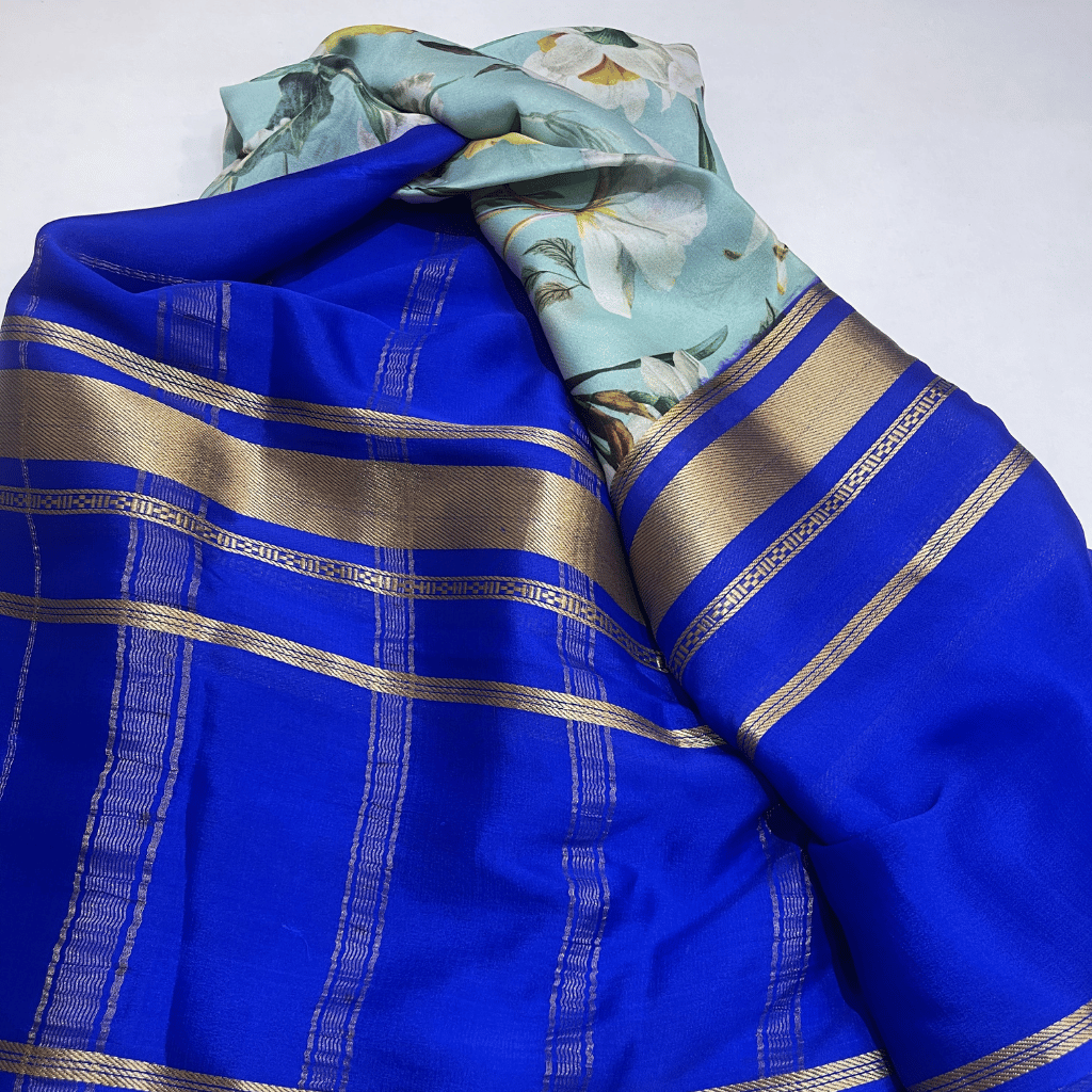 Mysore Silk Saree With Digital Floral Prints