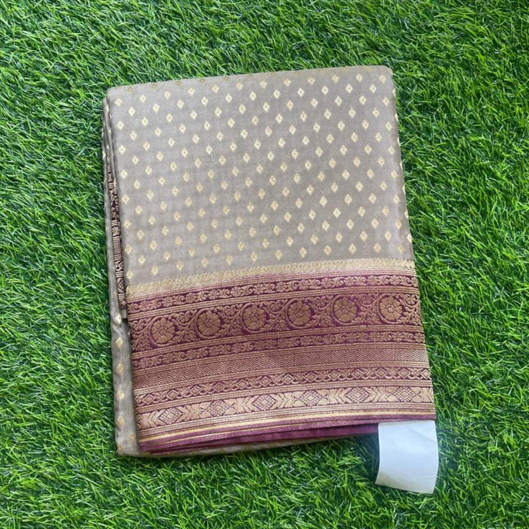 Banarasi Crepe Silk Saree with Rich Zari Work