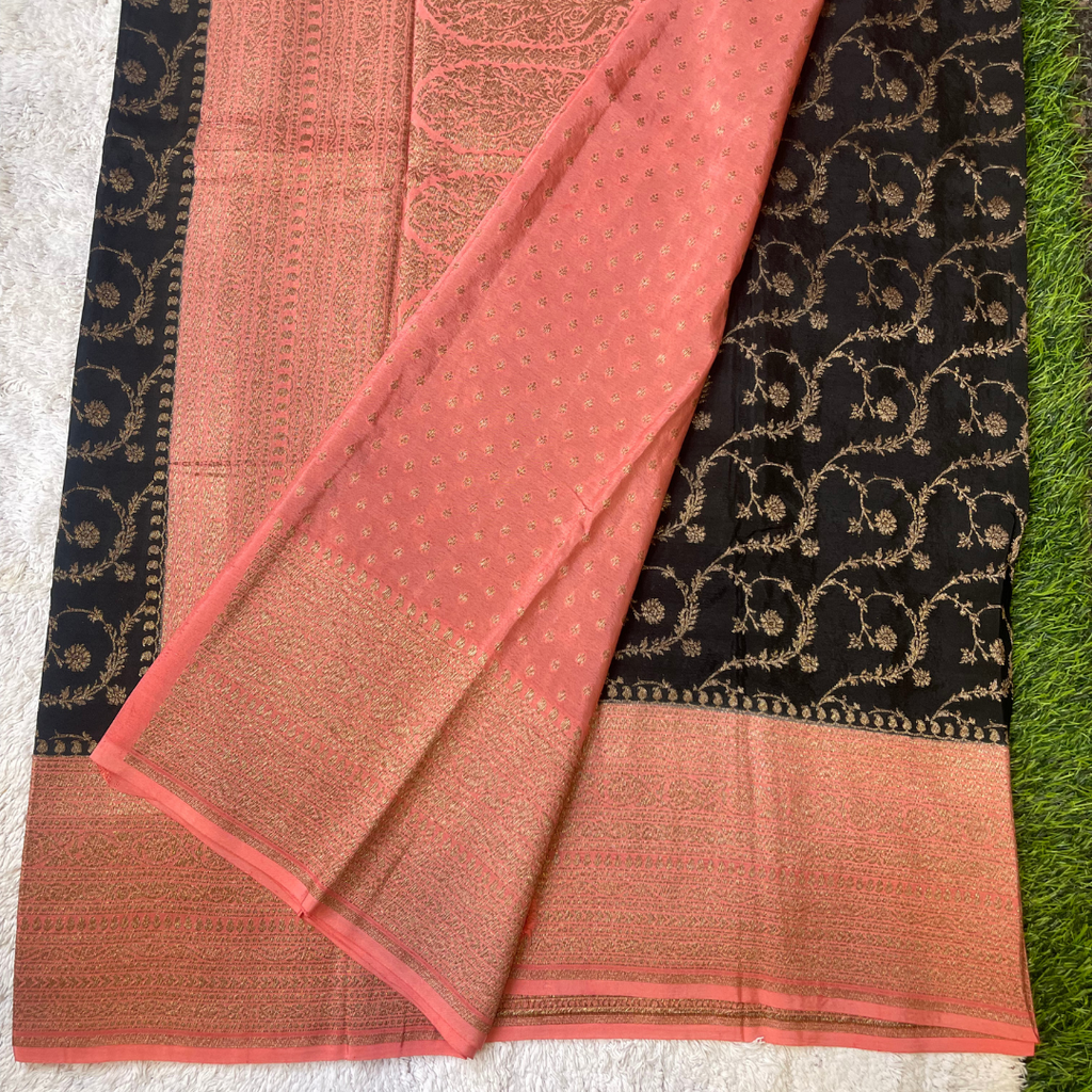 Pure Banarasi Crepe Silk Saree with Traditional Zari Weaving | Lightweight Festival & Wedding Saree