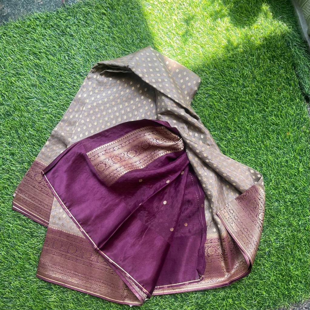 Banarasi Crepe Silk Saree with Rich Zari Work