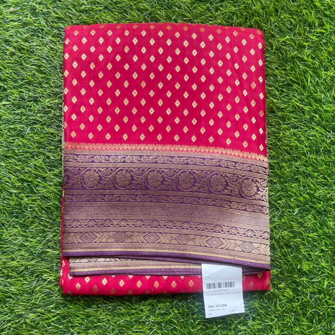 Banarasi Crepe Silk Saree with Rich Zari Work