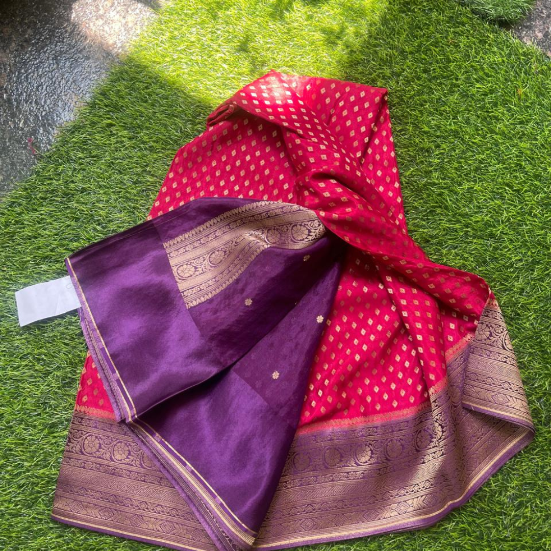 Banarasi Crepe Silk Saree with Rich Zari Work