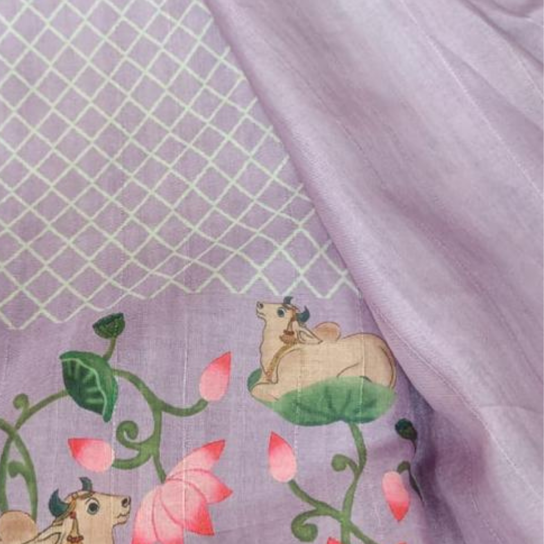 Traditional Tussar Cotton Saree with Artistic Border | Elegant Ethnic Wear