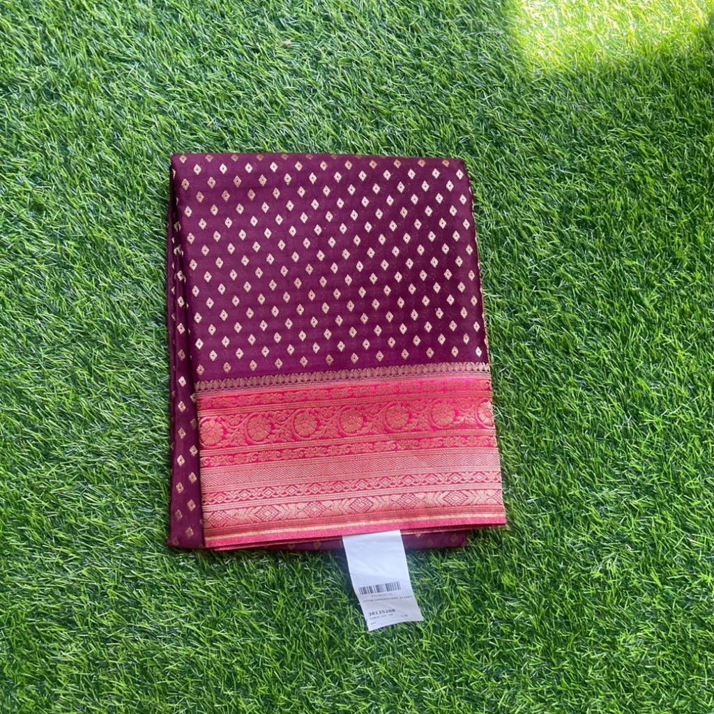 Banarasi Crepe Silk Saree with Rich Zari Work