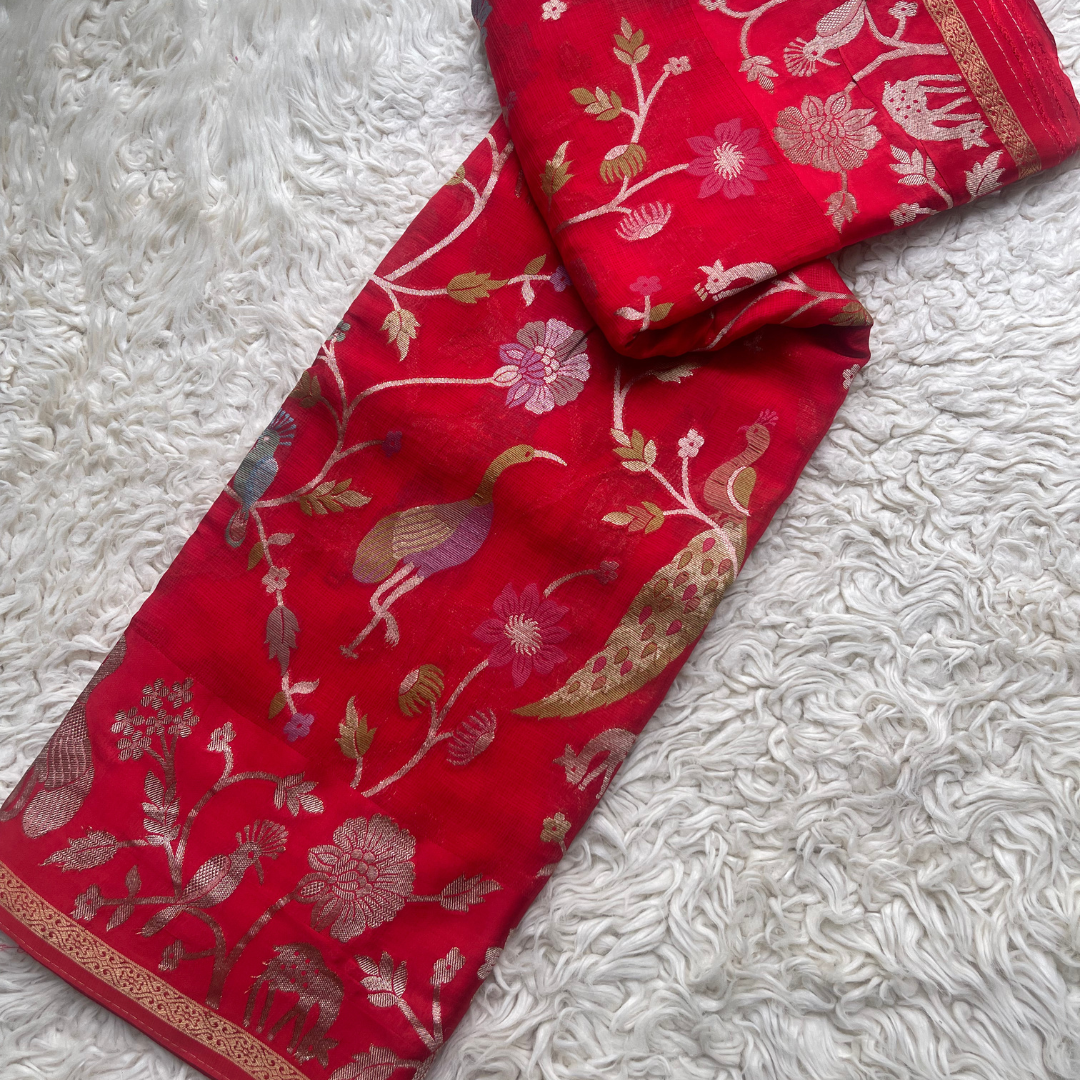 Authentic Manipuri Saree with Bird & Animal Woven Motifs | Lightweight Handwoven Festival & Wedding Saree