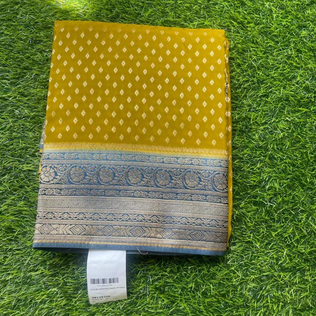 Banarasi Crepe Silk Saree with Rich Zari Work