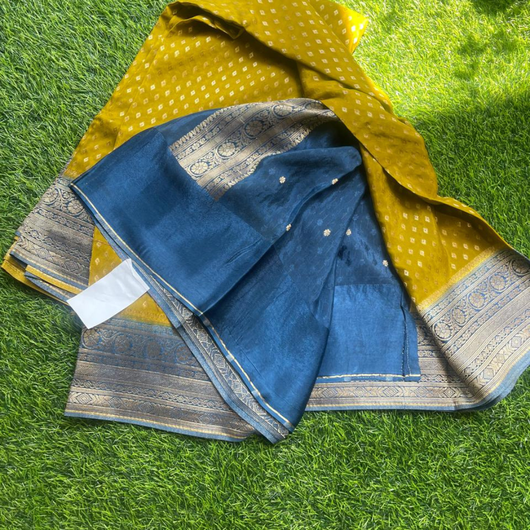 Banarasi Crepe Silk Saree with Rich Zari Work
