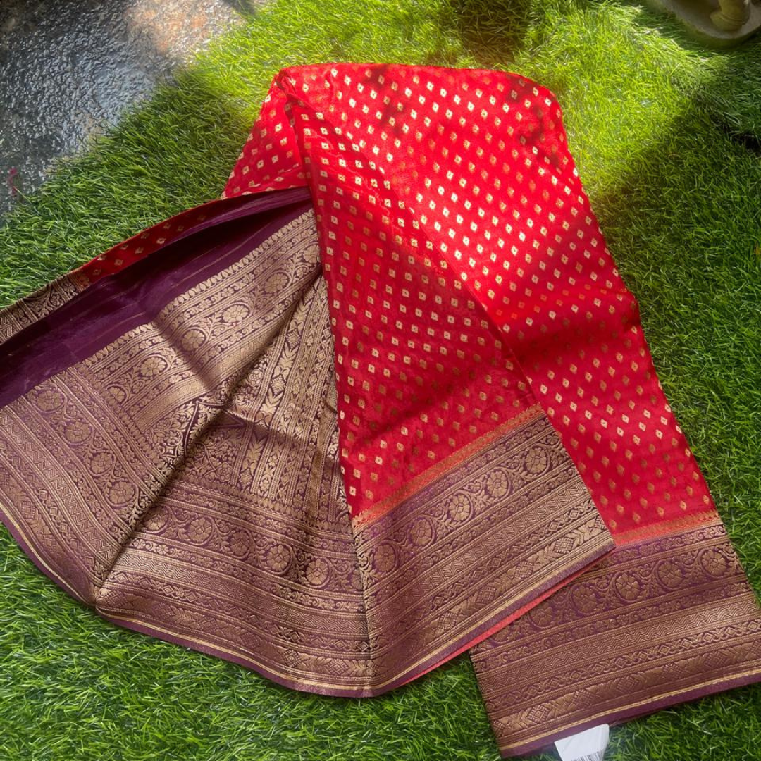 Banarasi Crepe Silk Saree with Rich Zari Work