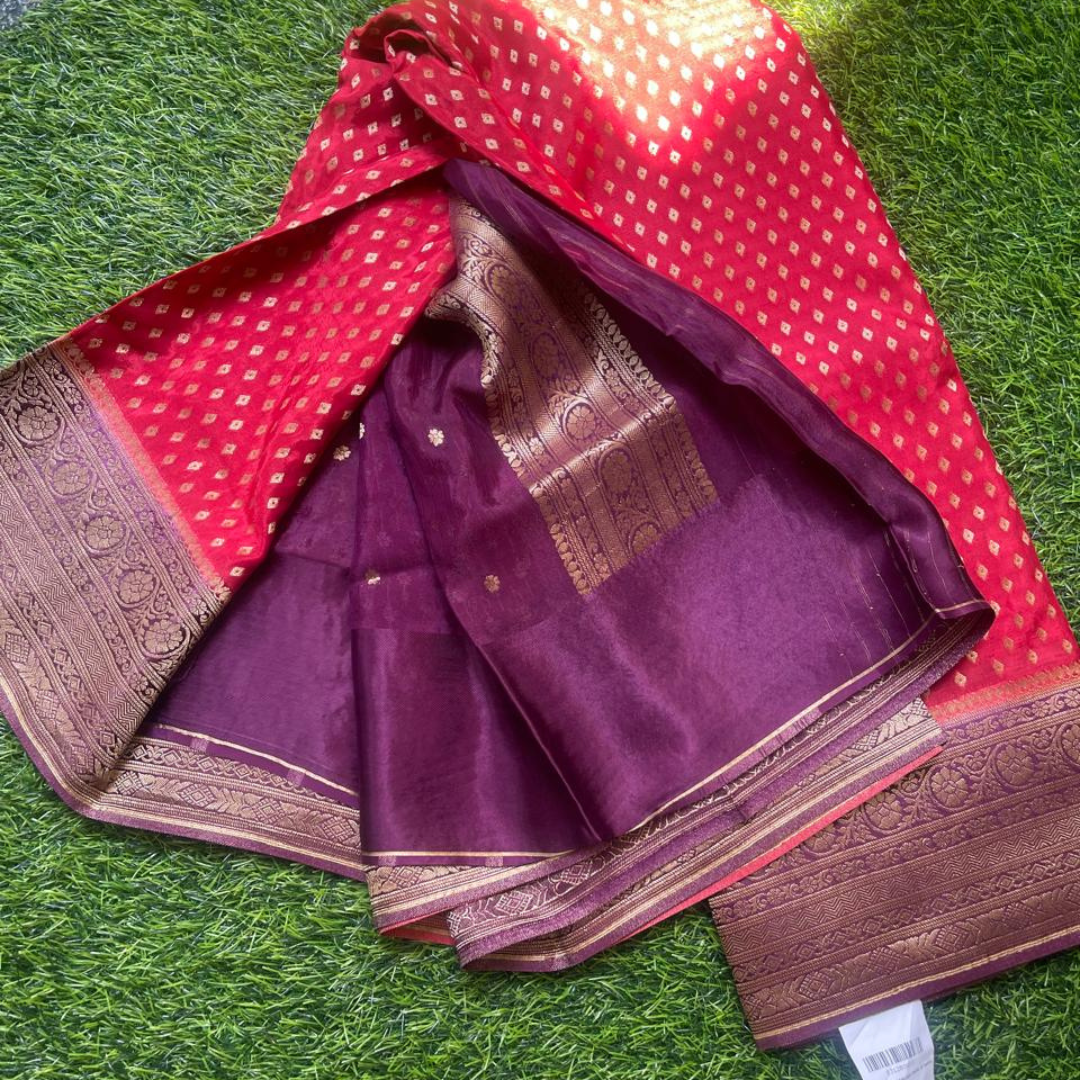 Banarasi Crepe Silk Saree with Rich Zari Work
