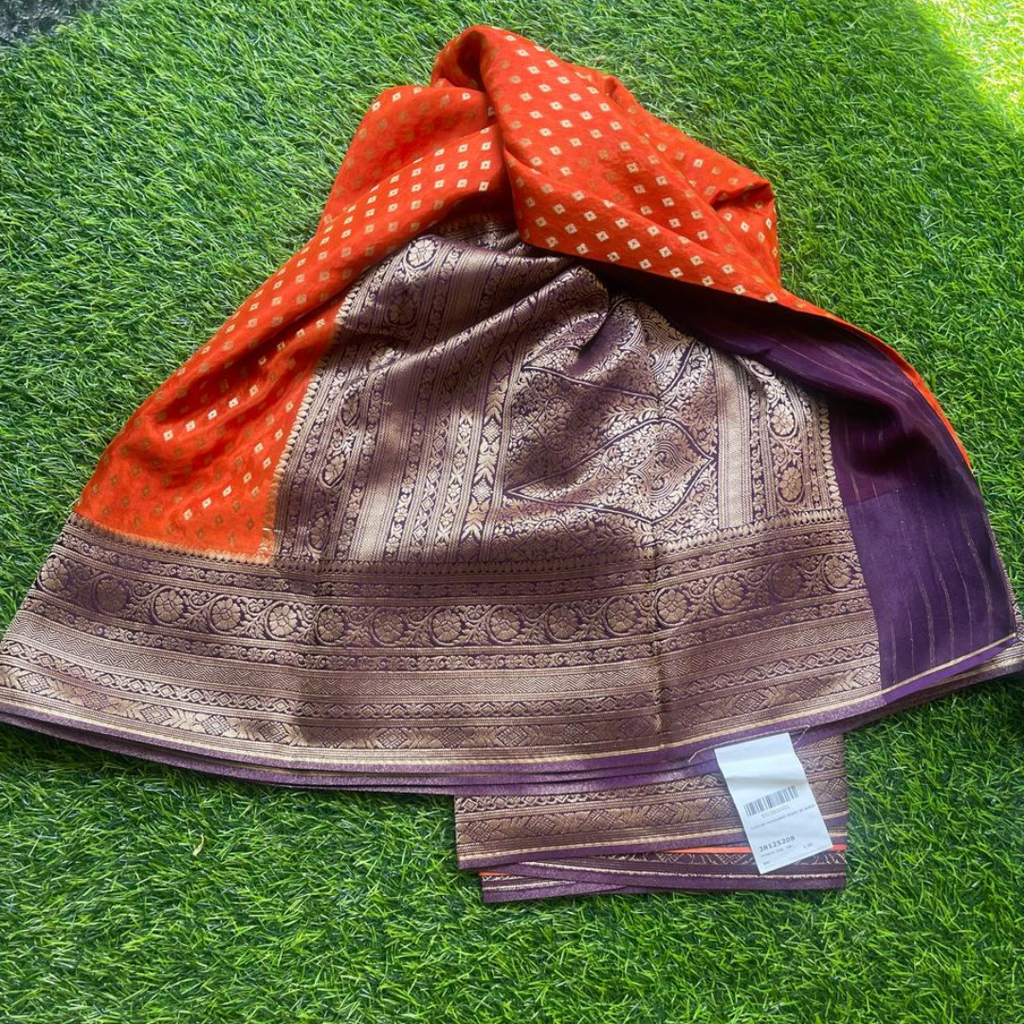 Banarasi Crepe Silk Saree with Rich Zari Work