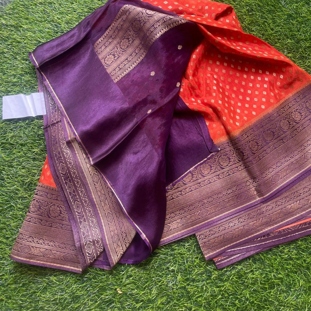 Banarasi Crepe Silk Saree with Rich Zari Work
