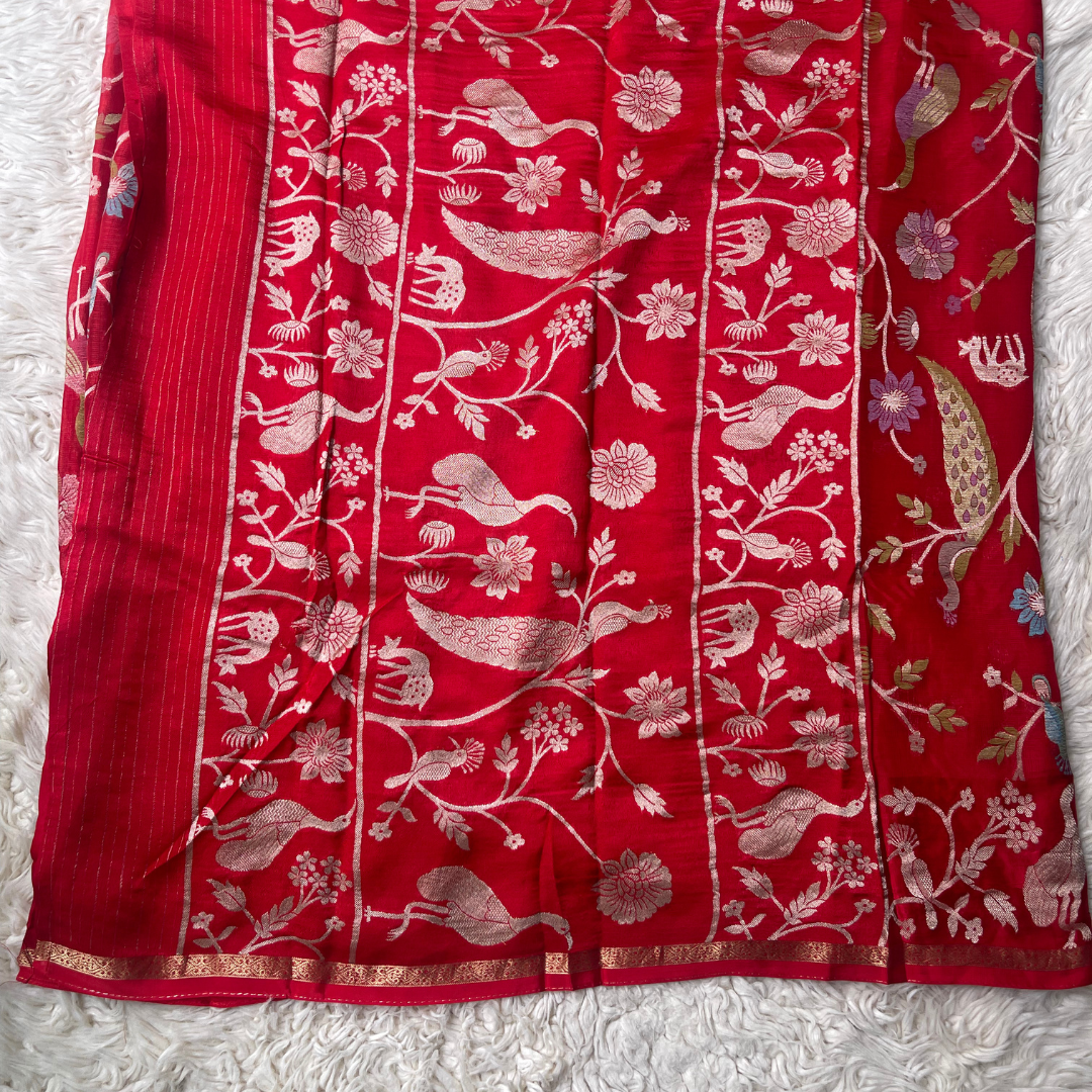 Authentic Manipuri Saree with Bird & Animal Woven Motifs | Lightweight Handwoven Festival & Wedding Saree