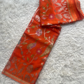 Orange Authentic Manipuri Saree with Bird & Animal Woven Motifs | Lightweight Handwoven Festival & Wedding Saree