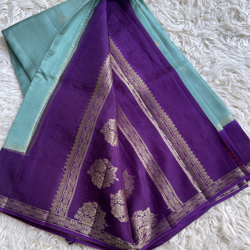 Viscous Dola Silk Teal With Silver Border Stunning Saree