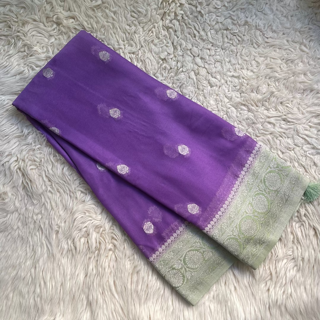 Pure Chiffon Saree With Matching Color Borders