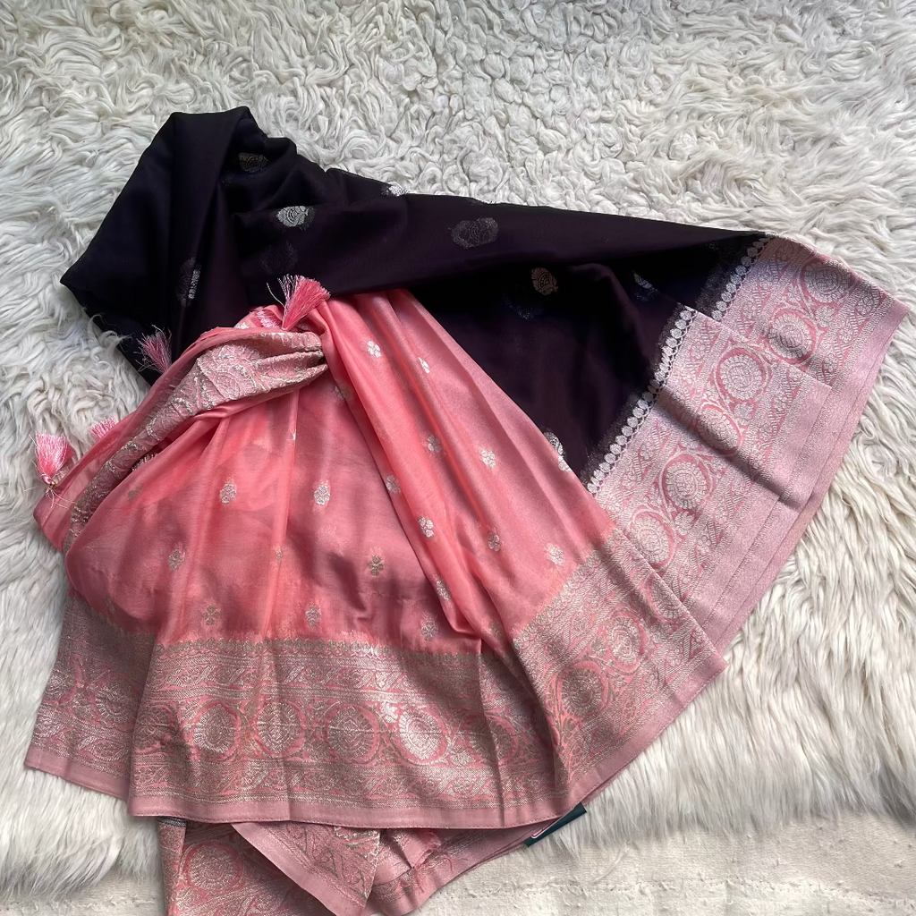 Pure Chiffon Saree With Matching Color Borders