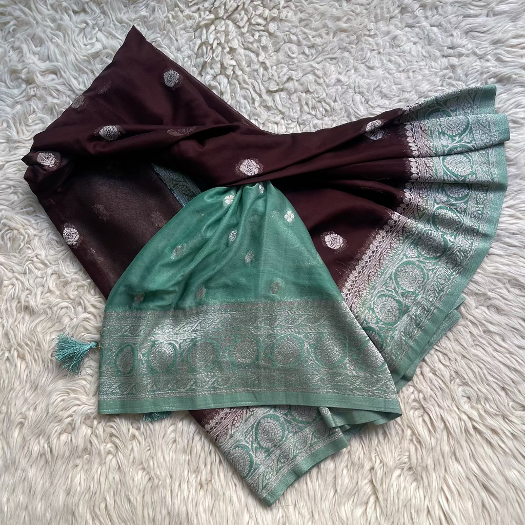 Pure Chiffon Saree With Matching Color Borders