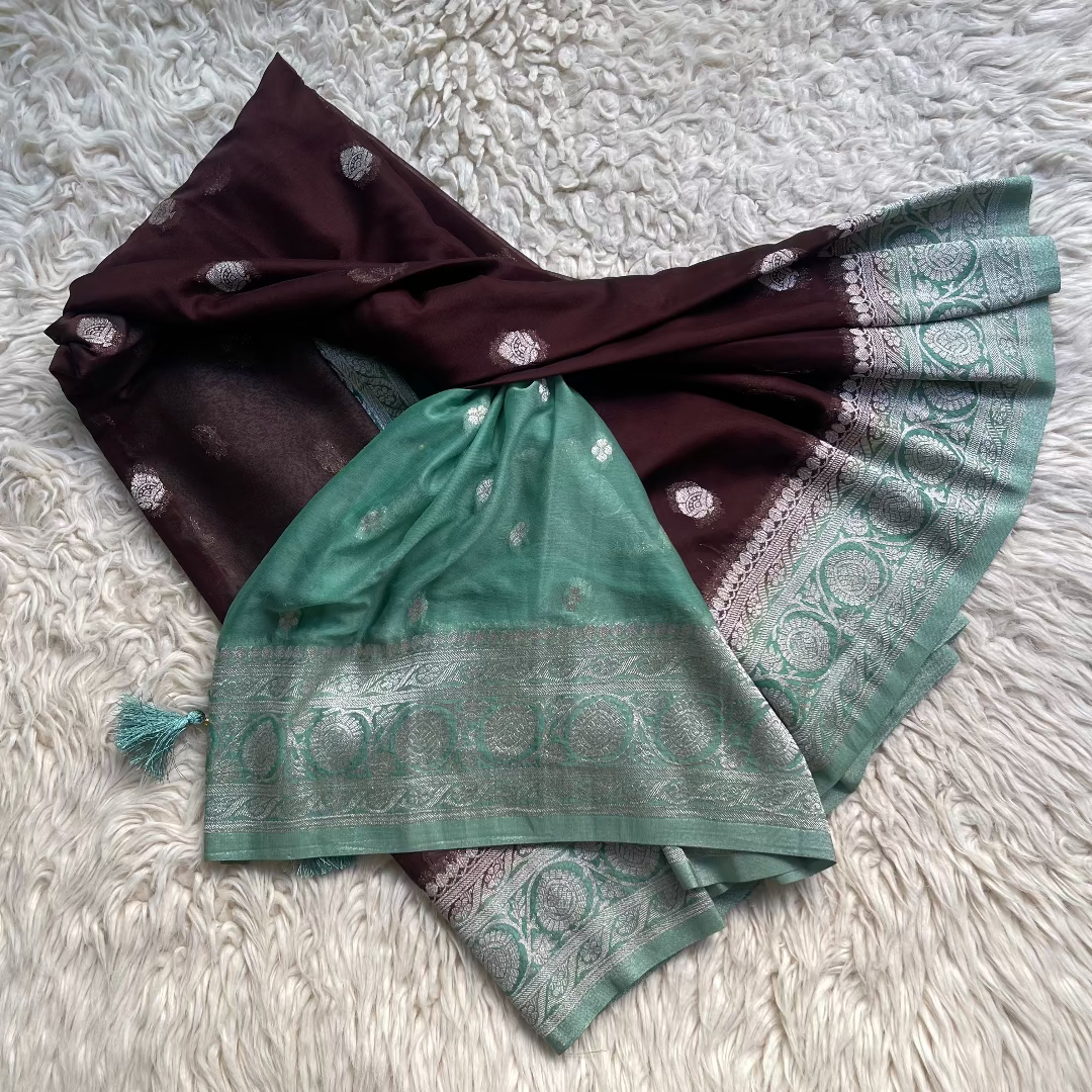 Pure Chiffon Saree With Matching Color Borders