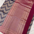 Brocade Navi Blue Colour Saree In Zig-Zig Pattern With Rich Pallu In Wedding Collections