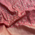 Peach Colour Floral Gloden Zari Banarsi Georget