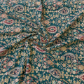 Peacock Blue Designer Blouse Material 1 Meter
