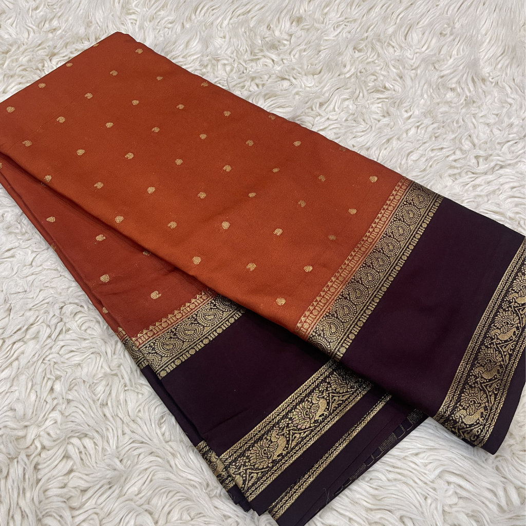 Semi Mysore Silk Saree In Mango Bentex Border