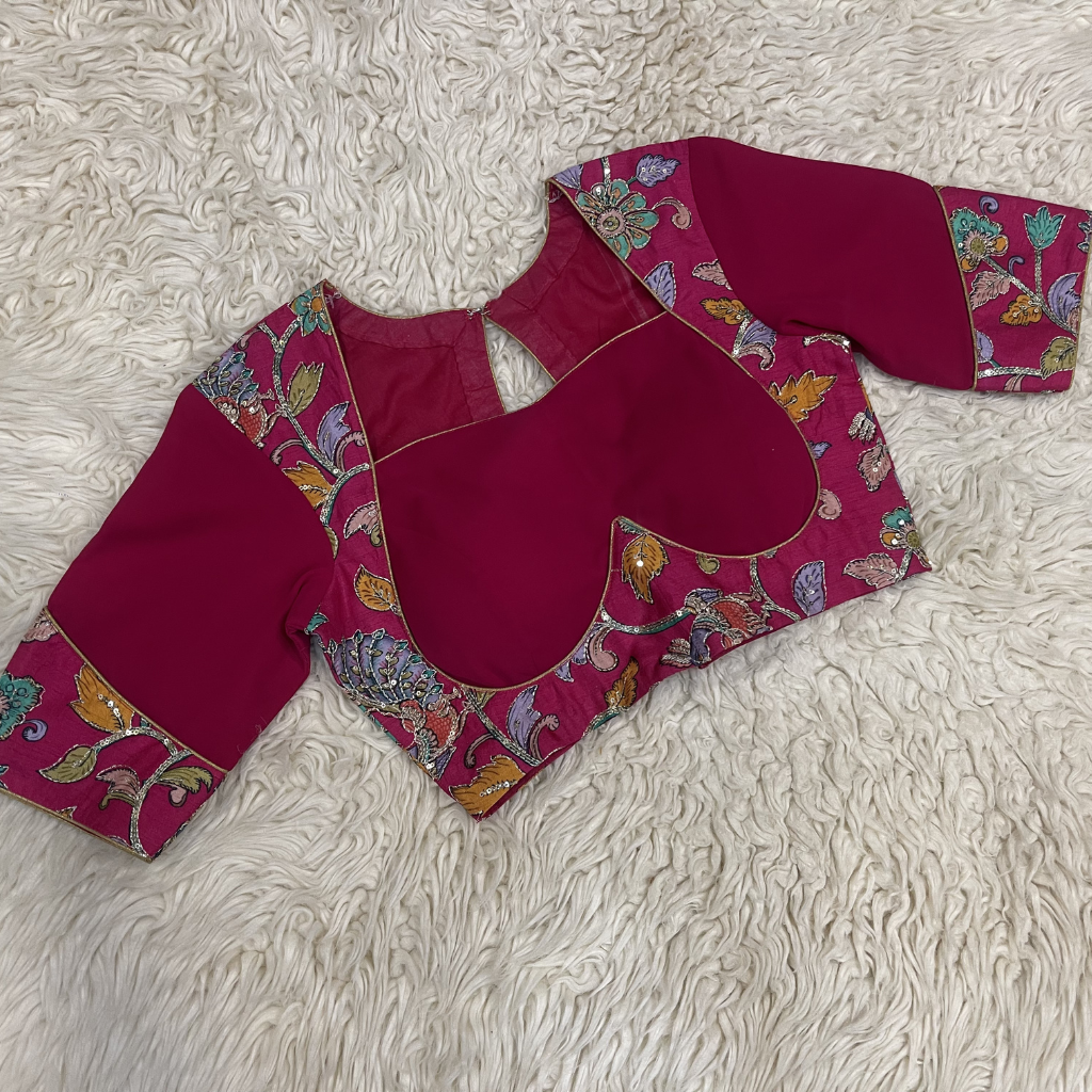 Rani Pink Kalamkari Ready Blouse