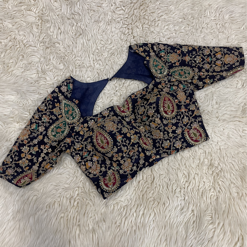 Navi Blue Designer Ready Blouse