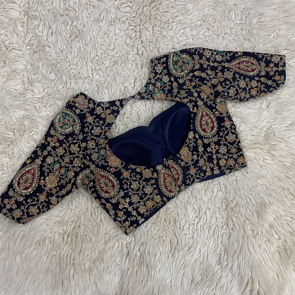 Navi Blue Designer Ready Blouse