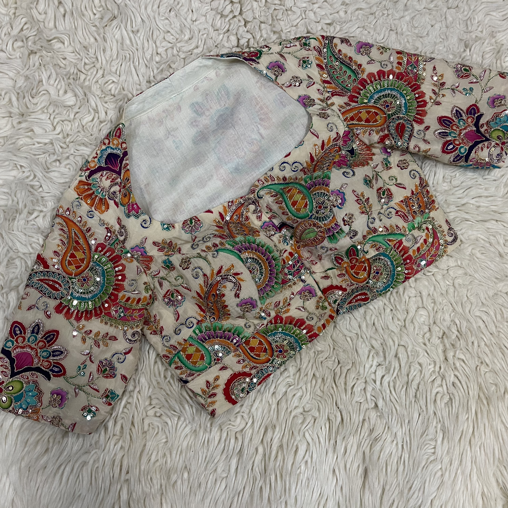 Multicolour Kalamkari Ready Blouse