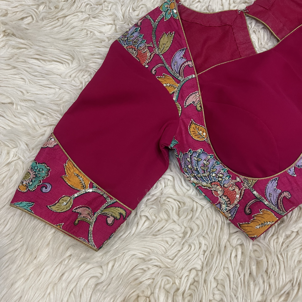 Rani Pink Kalamkari Ready Blouse