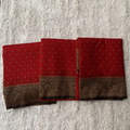 Crape Butta Banarasi Georget Red With Brown Contrast Colour Saree