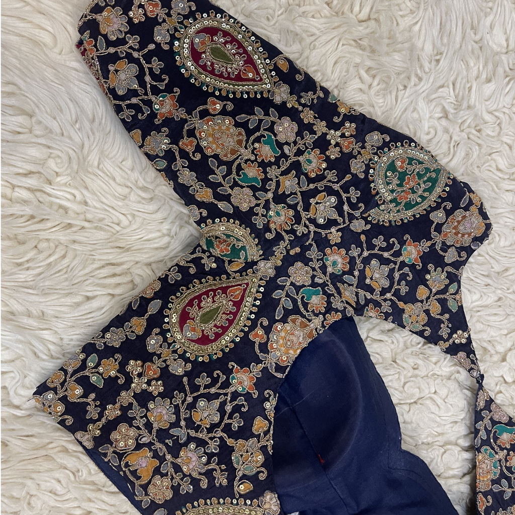 Navi Blue Designer Ready Blouse