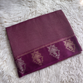 Gandaberunda Wine Dola Silk Saree In Small Checks Pattern