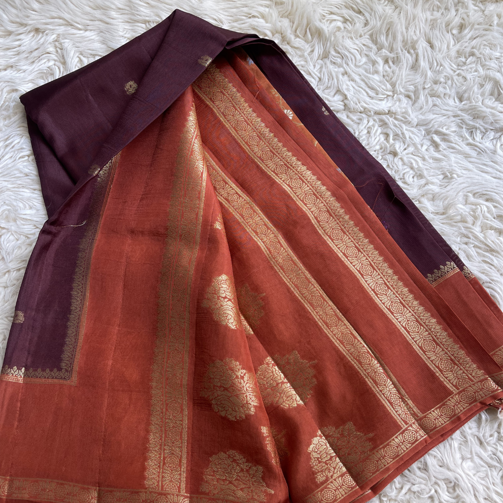 Viscous Dola Silk Chcoloate Colored Stuning Saree