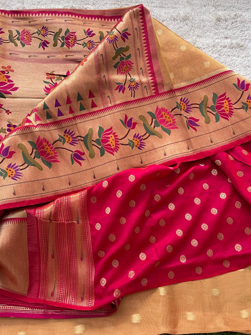 Pure Tissue Saree With Paithani Pallu And Border
