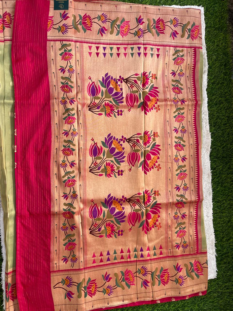 Pure Tissue Saree With Paithani Pallu And Border
