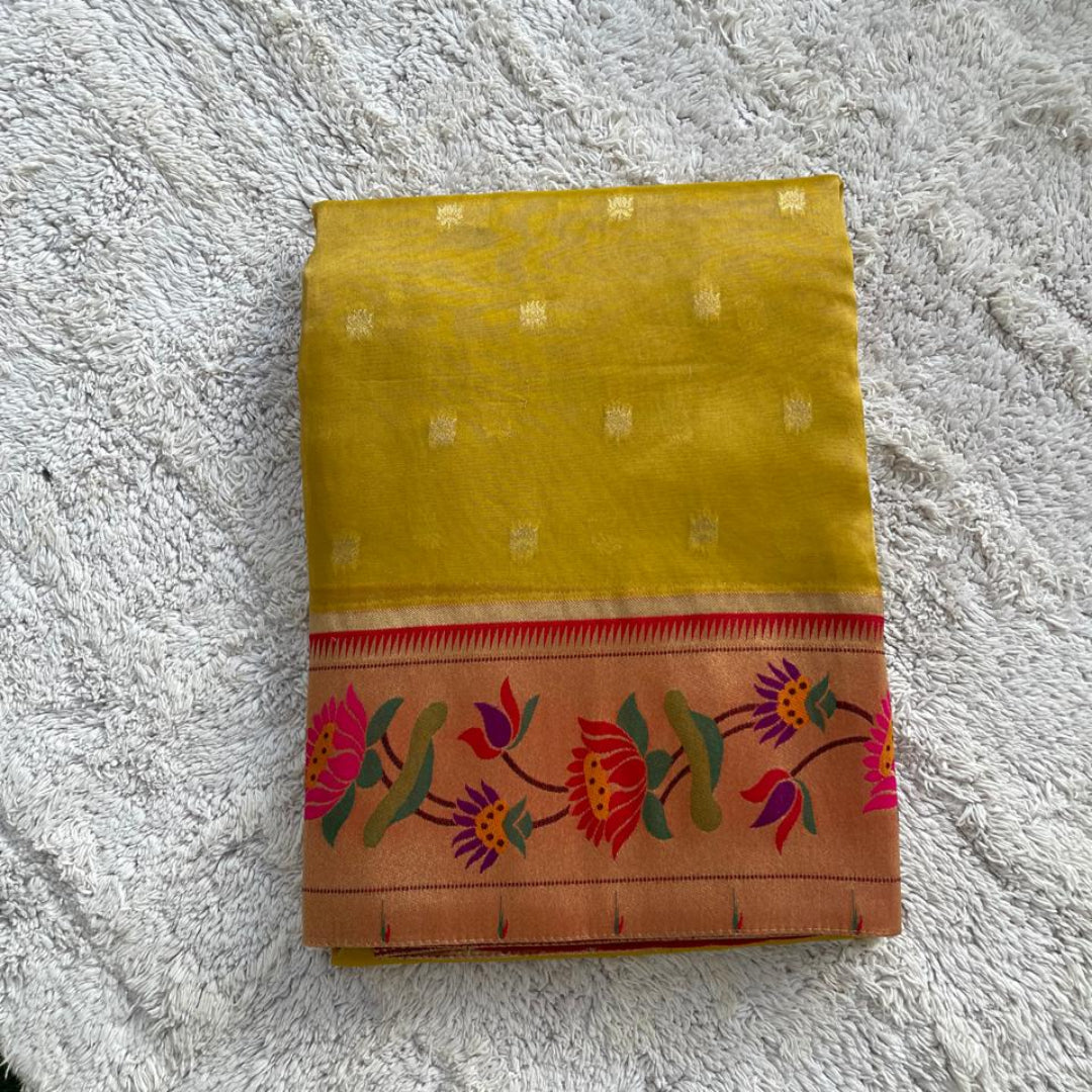 Pure Tissue Saree With Paithani Pallu And Border