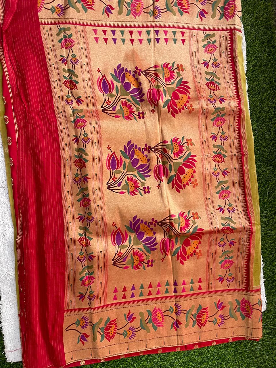 Pure Tissue Saree With Paithani Pallu And Border