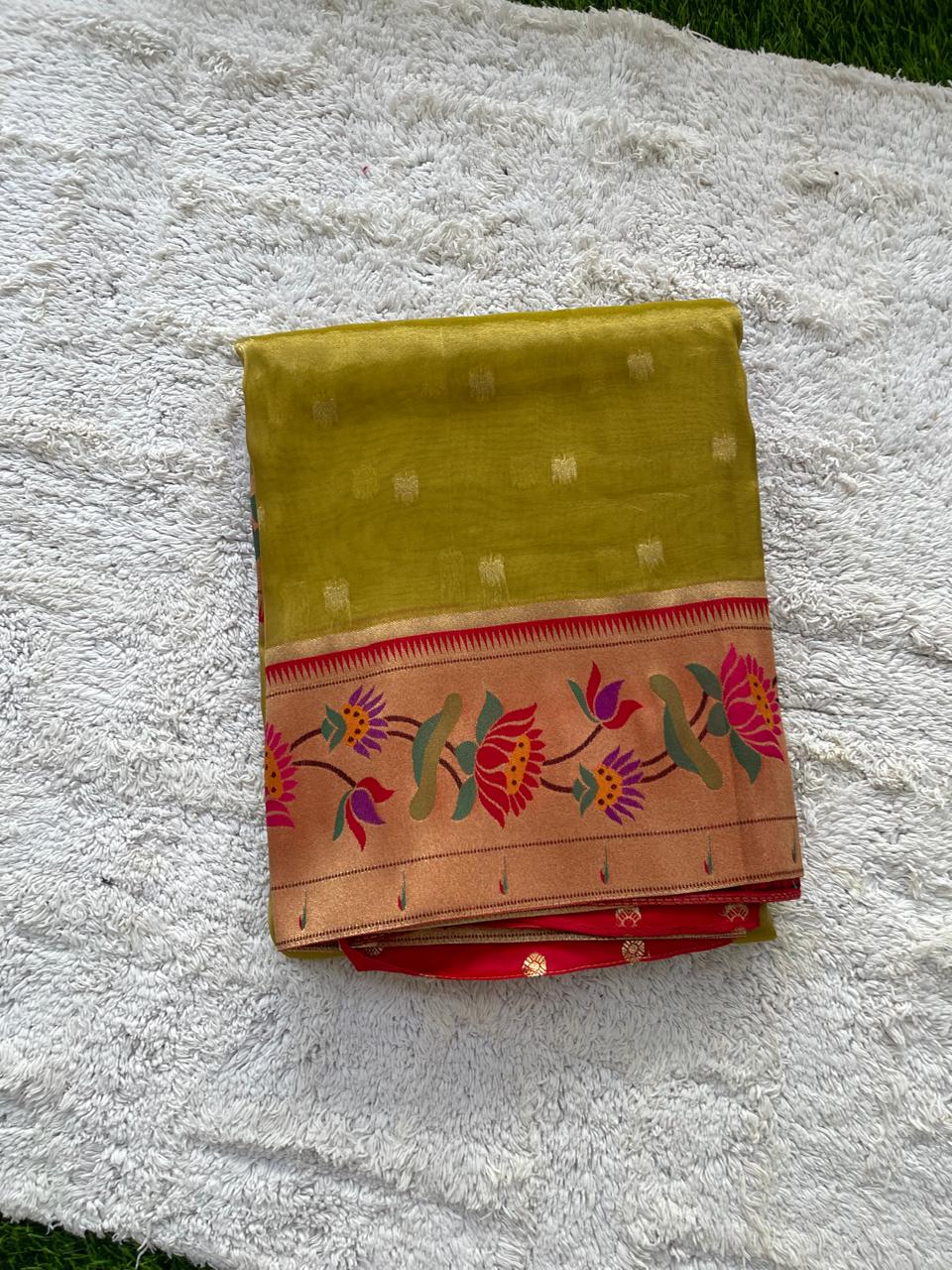 Pure Tissue Saree With Paithani Pallu And Border