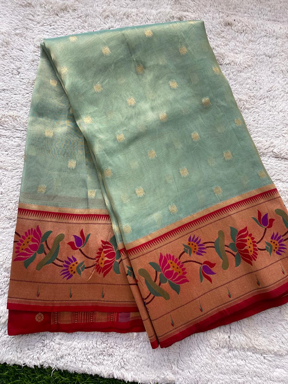 Pure Tissue Saree With Paithani Pallu And Border