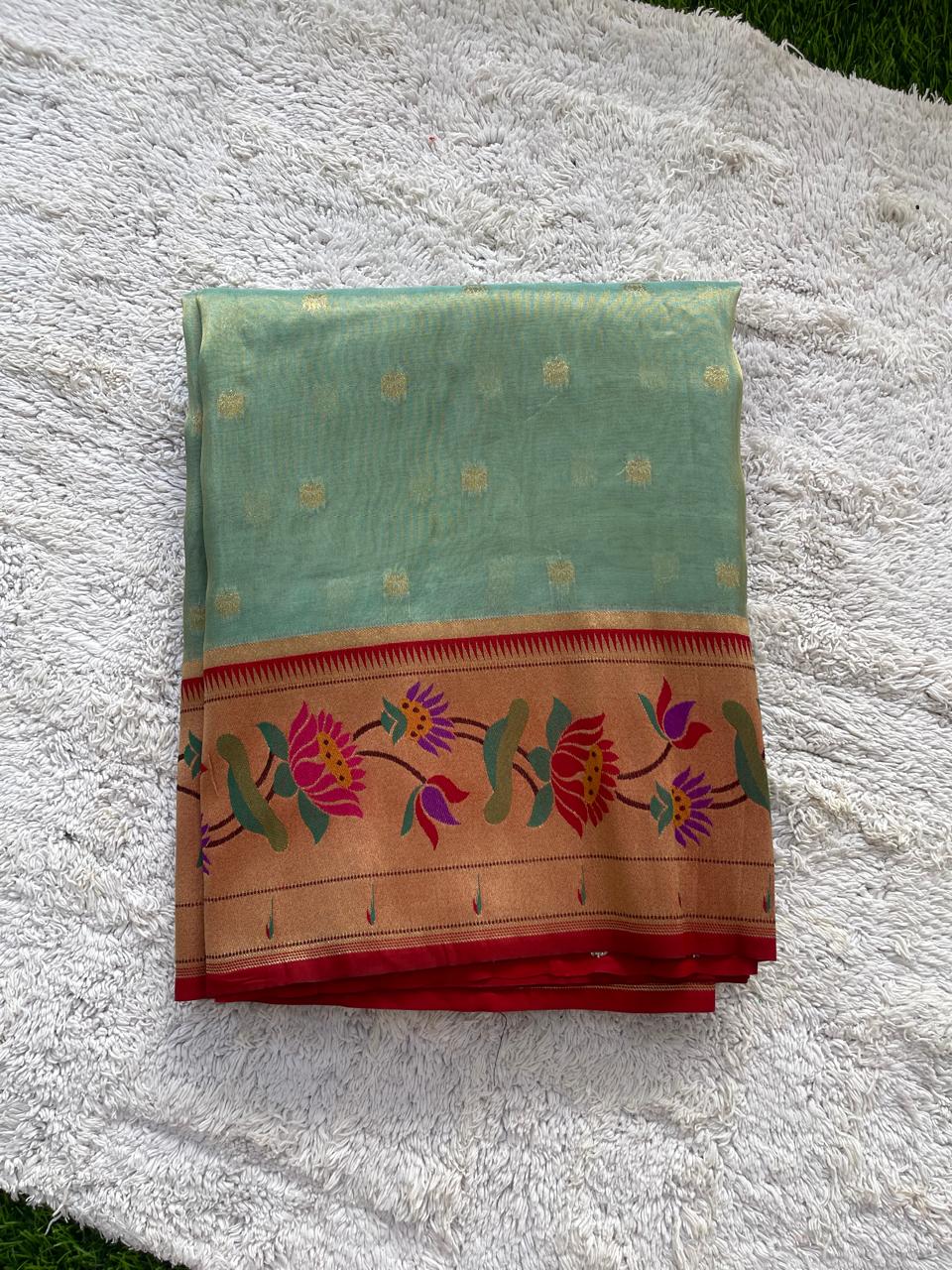 Pure Tissue Saree With Paithani Pallu And Border